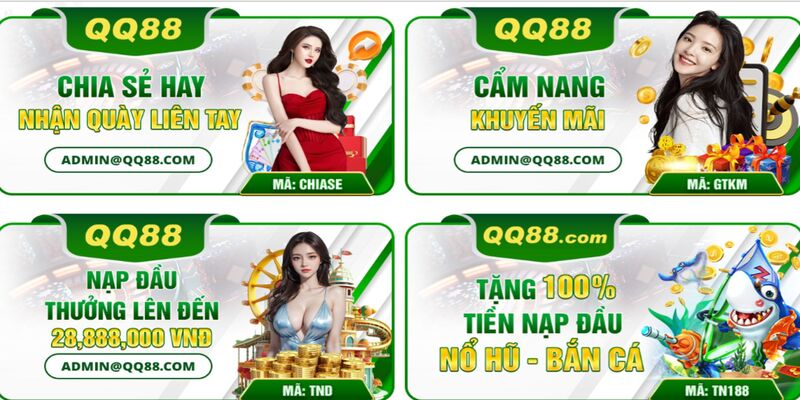 Thỏa sức nhận quà với nhiều khuyến mãi QQ88